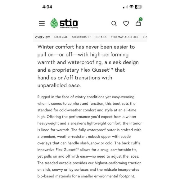 Stio Colter Waterproof Tall Insulated Boots Mens Size 8 Castle Rock Grey suede - Picture 2 of 11